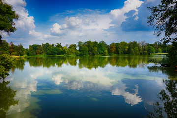 Obraz na płótnie Canvas small lake in Lednice castle garden