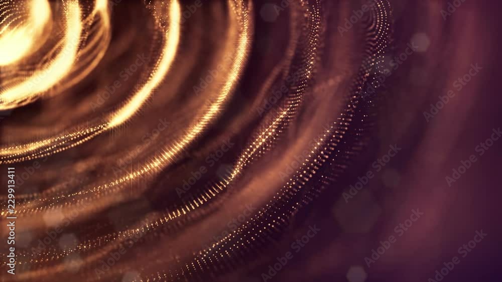 Poster 3d abstract looped background with glow particles like christmas or new year garland or sparks that 