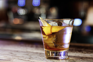 Cocktail Sazerac in the nightclub