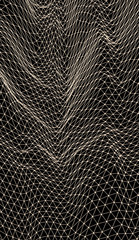 Abstract science or technology background. Graphic design. Network illustration. 3D grid surface.