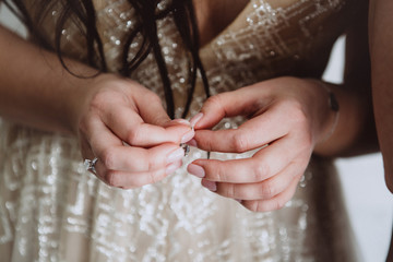 Bride getting ready for wedding day