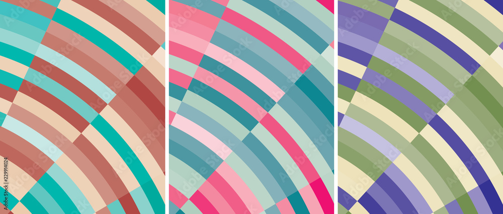 Poster Abstract retro backgrounds with color stripes. Vector