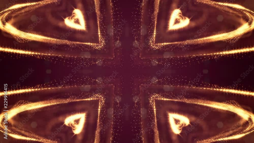 Poster 3d abstract looped background with glow particles like christmas or new year garland or sparks that 