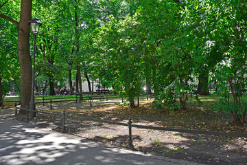 Planty Park, which encircles old town Krakow in Poland, located where the old medieval walls used to be
