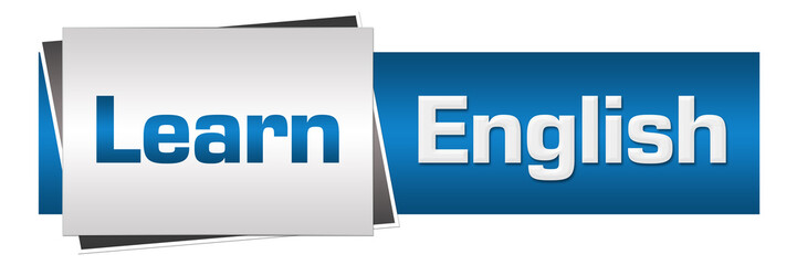 Learn English Blue Grey Horizontal 