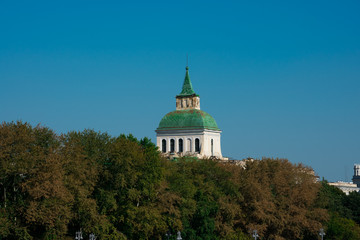 Moscow Orphanage or Foundling Home dome, in bad condition. Moscow, Russia