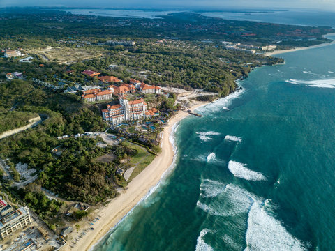 Indonesia, Bali, Nusa Dua, Aerial view of Nikko beach