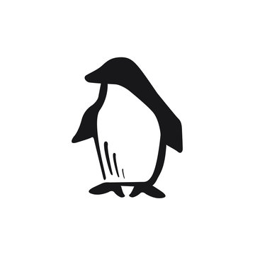 Penguin symbol black on white background smooth