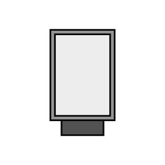 Vector line simple icon of street citylight light box or billboard – form of printed advertising