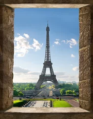 Fotobehang Uitzicht vanuit het raam van Parijs © Givaga