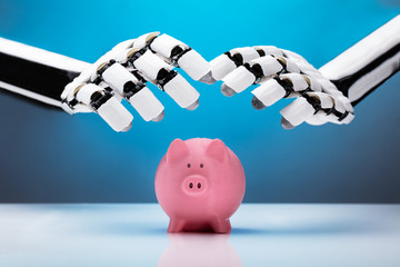 Robot Protecting Piggybank