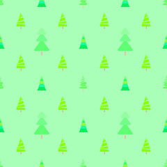 Seamless pattern with chrismas trees. Geometric background. Bright texture. Abstract geometric wallpaper. Doodle for design