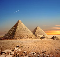 Abwaschbare Fototapete Ägypten Sonnenuntergang in der Wüste