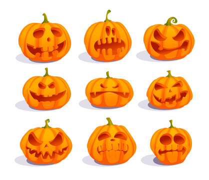 Zombie pumpkins, crazy pumpkin symbols