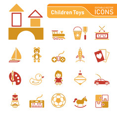 Children Toys - Icons (Orange)