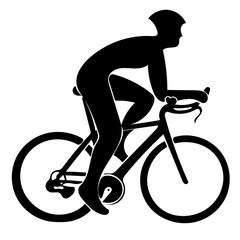 Obraz premium Cyclist silhouette profile