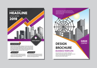 Brochure template layout, cover design annual report, magazine, flyer or booklet in A4 with blue geometric shapes on polygonal background