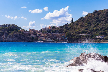 Letojanni. Nestled to the north of Taormina, Letojanni is a popular coastal resort. Sicily, Italy.