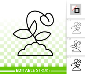 Sprout simple black line vector icon