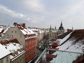 Graz Austria view in winter