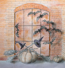 Halloween photozone with bats