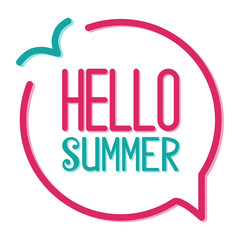 Hello summer vector lettering