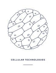 Abstract concept icon of human cells in line illustration