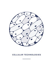 Abstract concept icon of human cells in line illustration