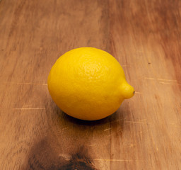 lemon on wooden table