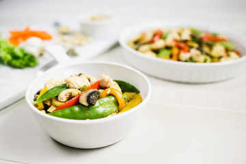 Cashew Asian Stir Fry with Chicken and Vegetables