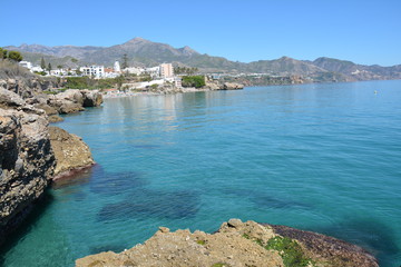 Obraz premium Mer Méditerranée Nerja Andalousie Espagne - Mediterranean Sea from Nerja Andalusia Spain