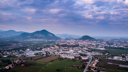Vista aerea di Monselice, Italia