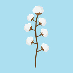 Fototapeta premium Baumwolle Baumwollpflanze Flat Design Icon 