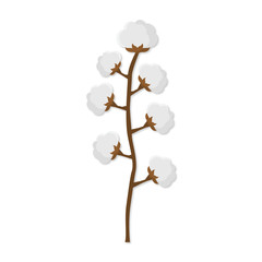 Baumwolle Baumwollpflanze Flat Design Icon isoliert auf weißem Hintergrund