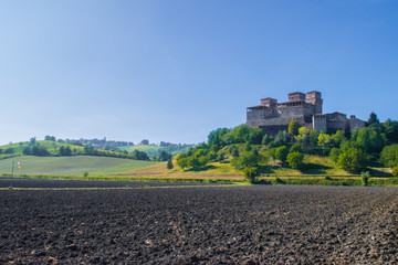Rural Italian landscape with old castle © Ben