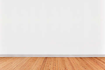 white wall background with wooden floor