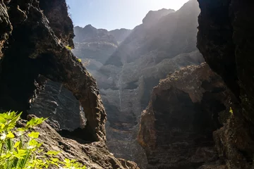Gordijnen Tenerife, rock arch in Masca Valley, Canary Islands © szmuli