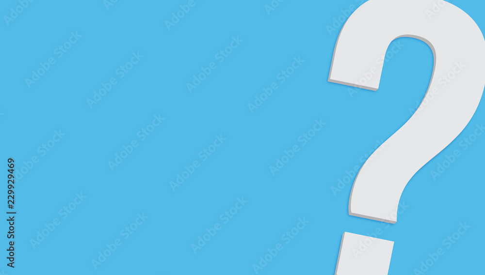 Fototapete question mark symbol in minimalist white grey color 3d rendered isolated on simple minimal pastel bl