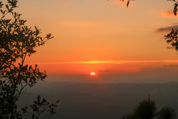 Naklejka premium Tourism in the wild at Phu Kradueng, Thailand.