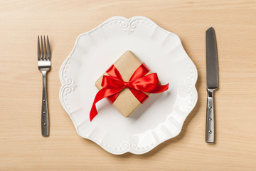 Holiday table setting concept