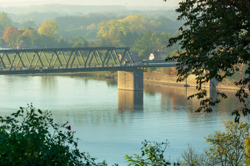 Fototapeta premium Elbe bridge in Germany in the morning