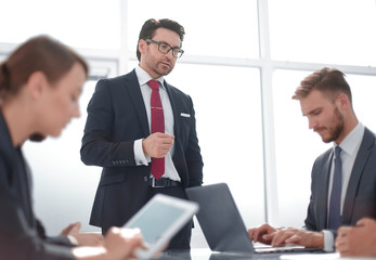 business team at a working meeting in the office