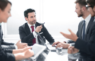 business team at a working meeting in the office