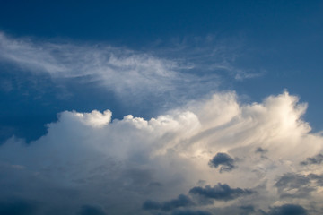 Beautiful blue sky with clouds background.