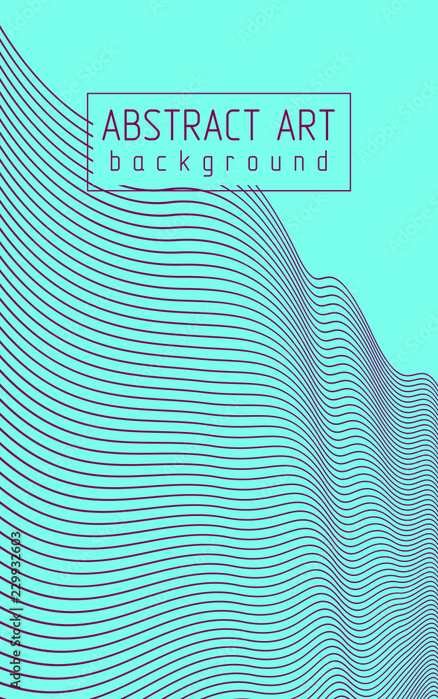 Aufkleber abstract background with wavy lines pattern, linear vector illustration with copy space for text.