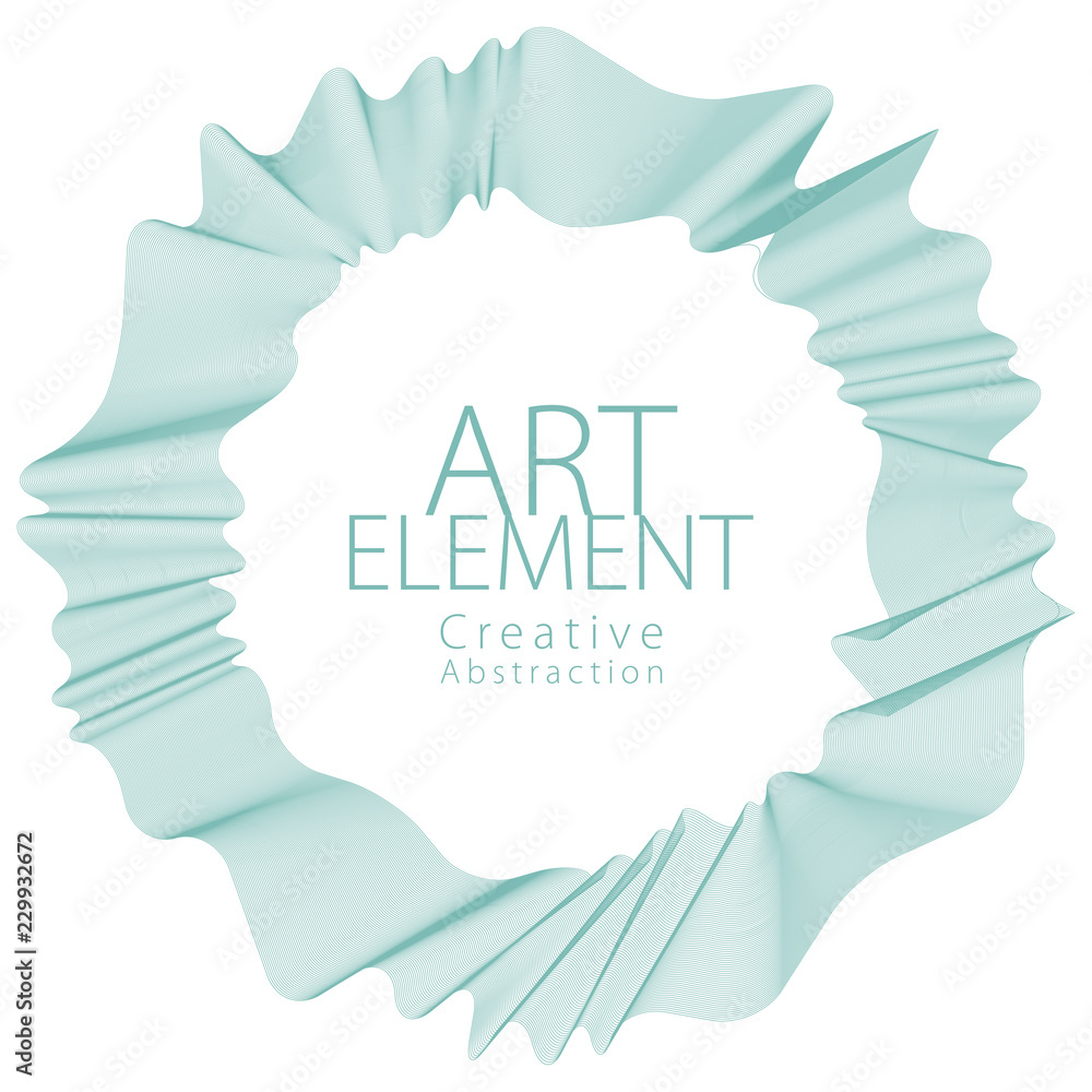 Poster flowing smooth linear frame in a shape of circle. vector abstract artistic beautiful background with