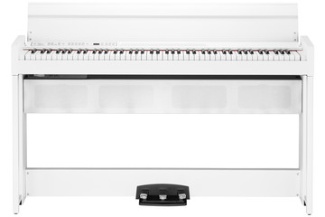 white piano isolated	