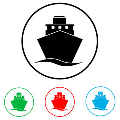 Ship icon, logo on white background