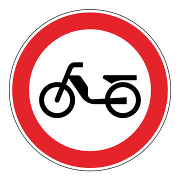 Verbotszeichen f&uuml;r Mopeds oder Mofas.