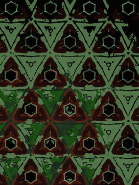 Motif de d&eacute;coration compos&eacute; avec des polygones dans des tons de la nature